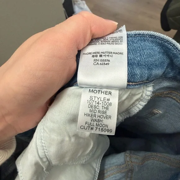 Mother Mid Rise Hiker Hover Full Moon Jeans 29 Vintage Wash Straight Leg Premium - Picture 7 of 7